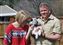 Maisie with part of her new family, Randy and daughter Anna