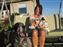 Slide outside with Nadeen and the pups l-r Cathy, Repeat, JR and Bruiser